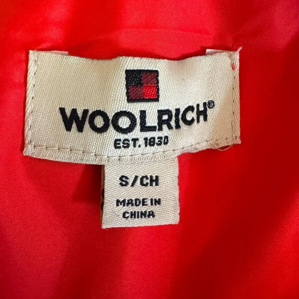 Woolrich Red Quilted Down Puffer Vest Duck Down Feather Fill Women’s Small
